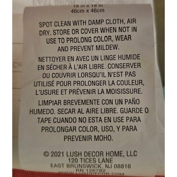 Set Of 2 Lush Decor Home 18" Flamingo Throw Pillows Coral & Aqua Polyester - Picture 4 of 6